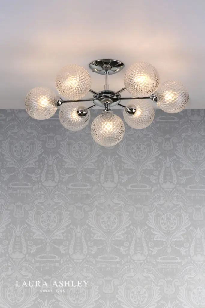 Atherton 7 Light Polished Chrome Semi Flush Fitting