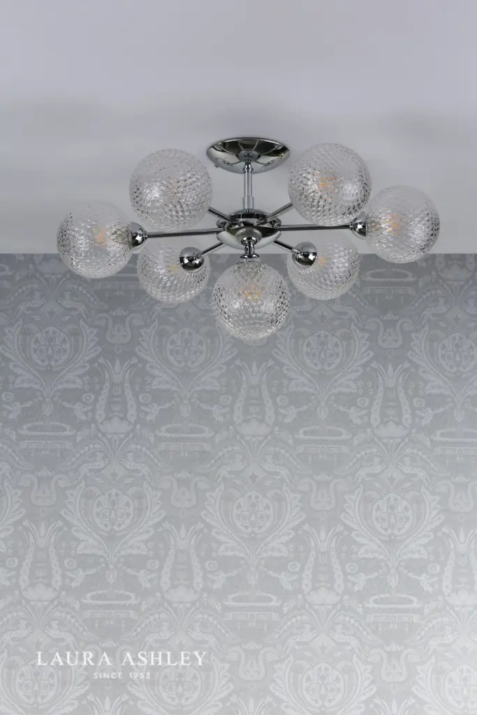 Atherton 7 Light Polished Chrome Semi Flush Fitting