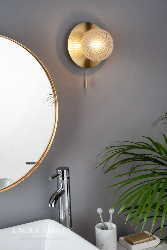 Prague Satin Brass Wall Light IP44
