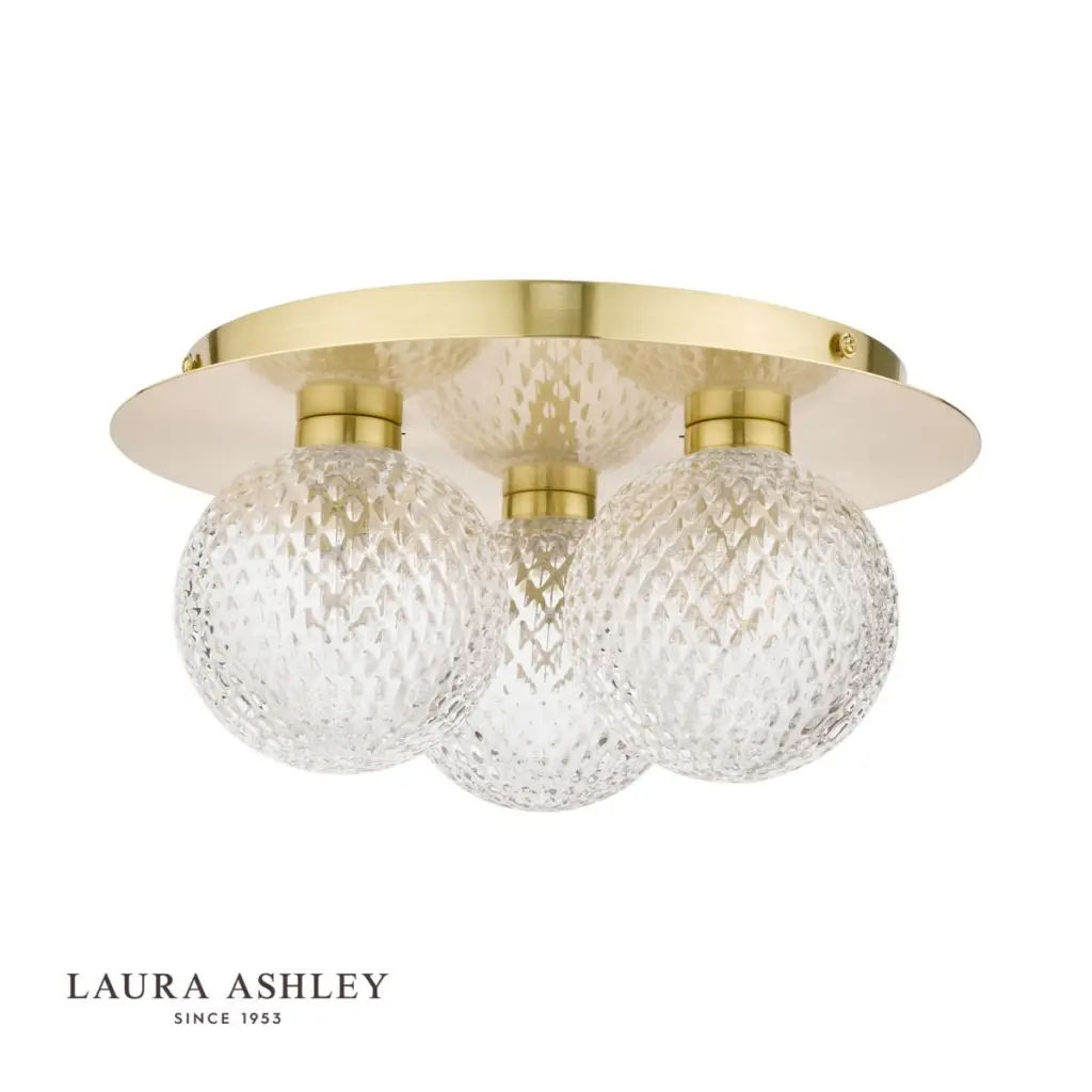 Prague 3 Light Satin Brass Flush Fitting IP44