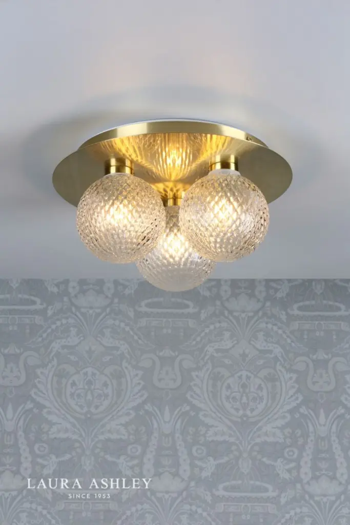 Prague 3 Light Satin Brass Flush Fitting IP44