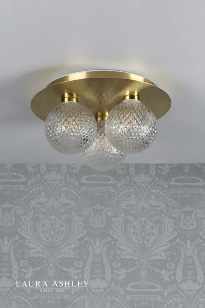 Prague 3 Light Satin Brass Flush Fitting IP44