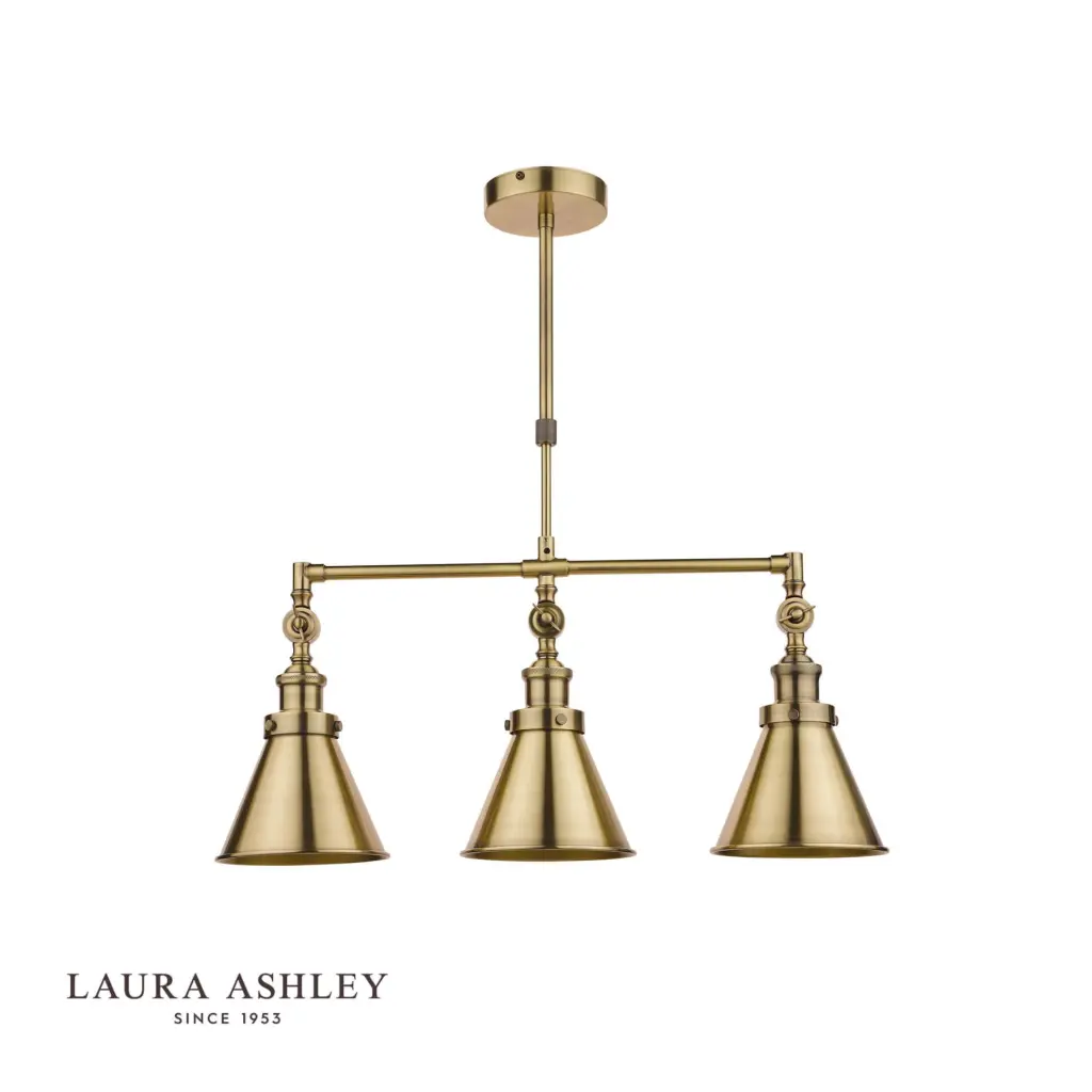 Rufus 3 Light Bar Pendant in Antique Brass