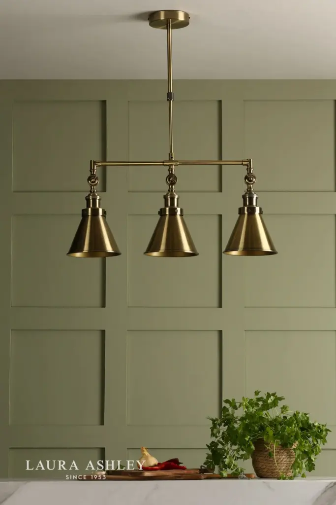 Rufus 3 Light Bar Pendant in Antique Brass