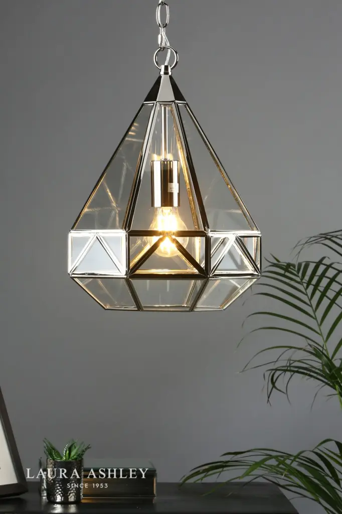 Zaria Polished Silver & Glass Pendant