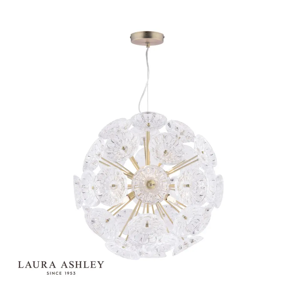 Elwick 6 Light Pendant in Antique Brass