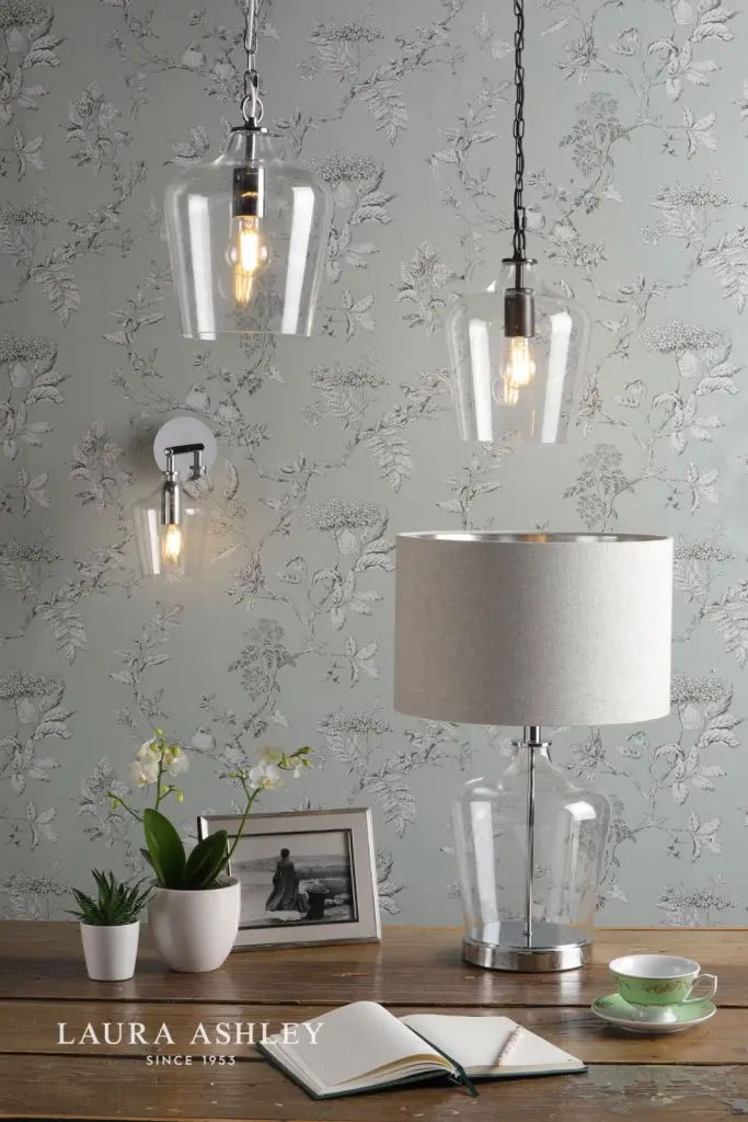 Ockley Touch Table Lamp Polished Chrome & Glass C/W Shade