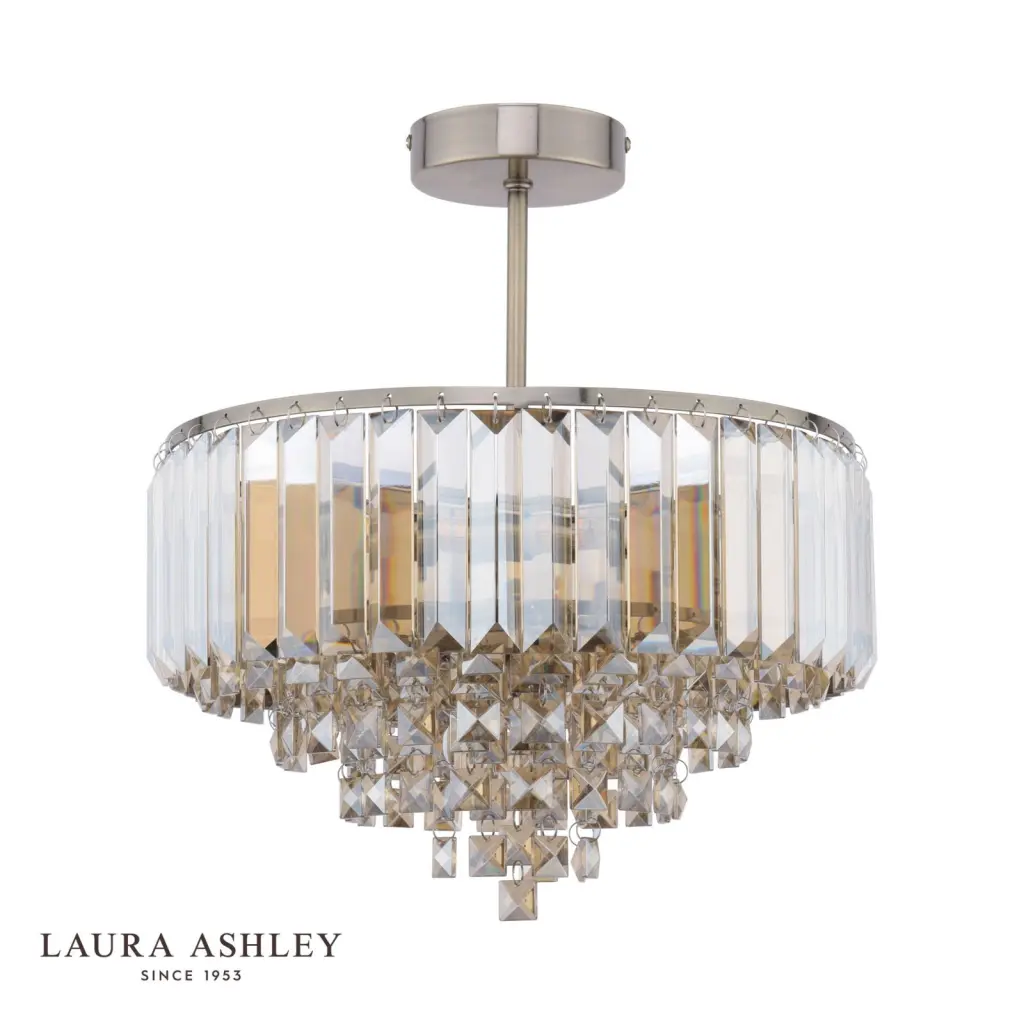 Vienna 3 Light Semi Flush Champagne Crystal