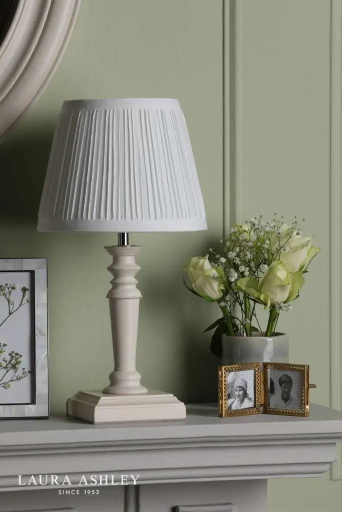 Tate Twin Pack Distressed Wood Table Lamp C/W Shade