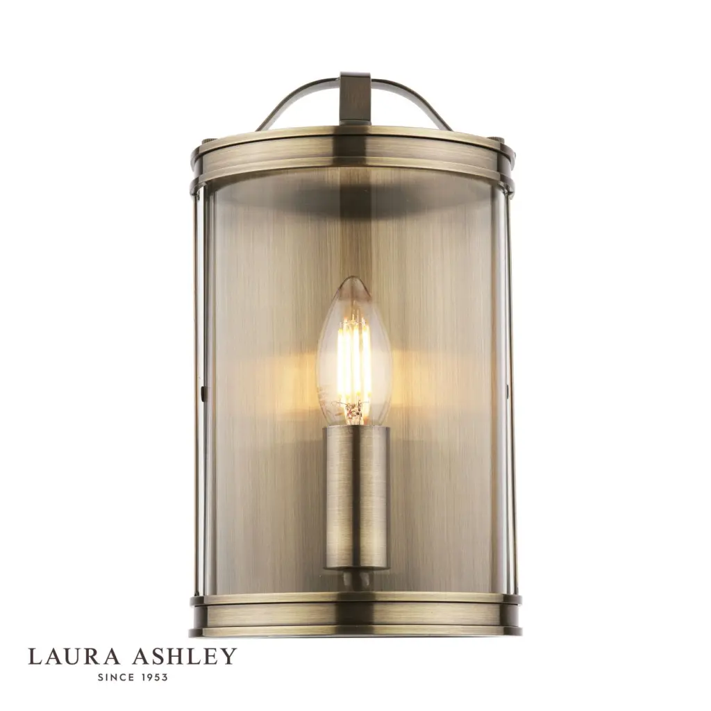 Harrington Wall Light in Antique Brass and Glass