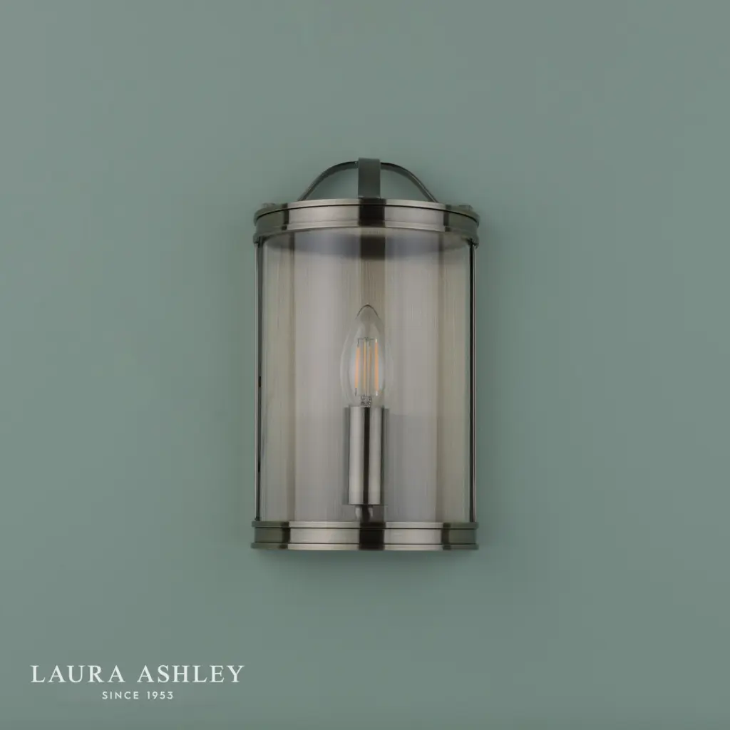Harrington Wall Light in Antique Brass and Glass