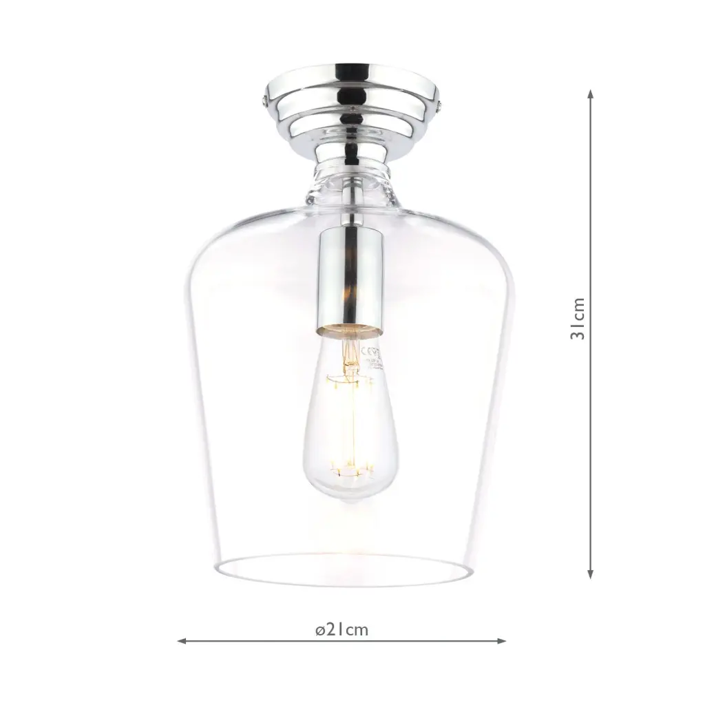 Ockley Polished Chrome Semi Flush Fitting