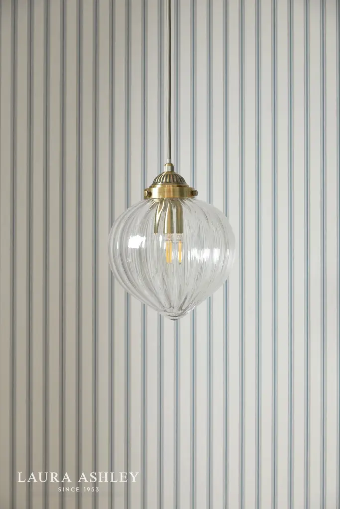 Whitham Antique Brass & Glass Single Pendant
