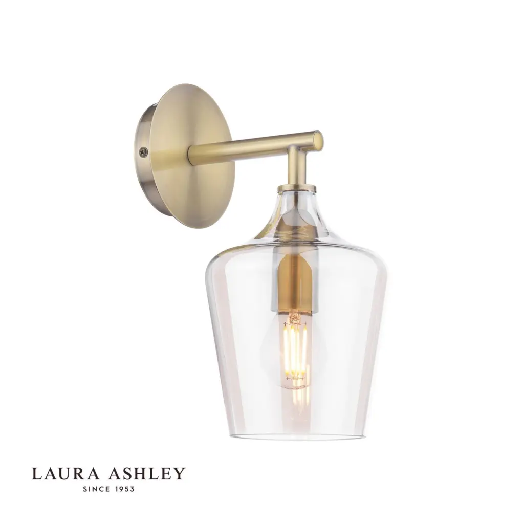 Ockley Antique Brass Wall Light with Champagne Glass