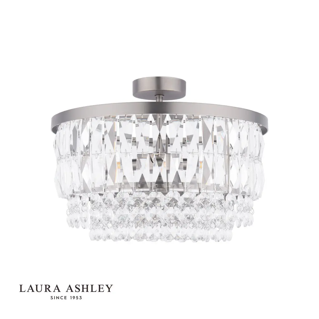 Rhosill 3 Light Semi Flush in Aged Pewter