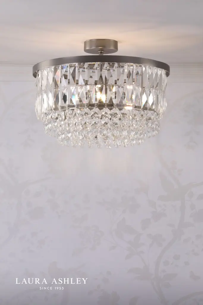 Rhosill 3 Light Semi Flush in Aged Pewter