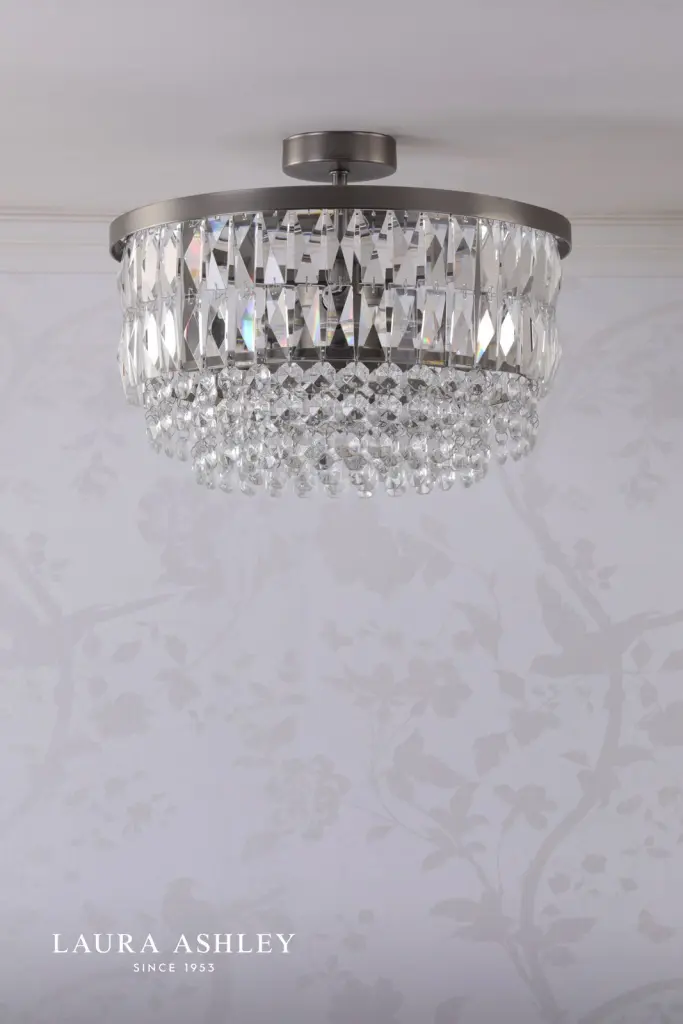Rhosill 3 Light Semi Flush in Aged Pewter