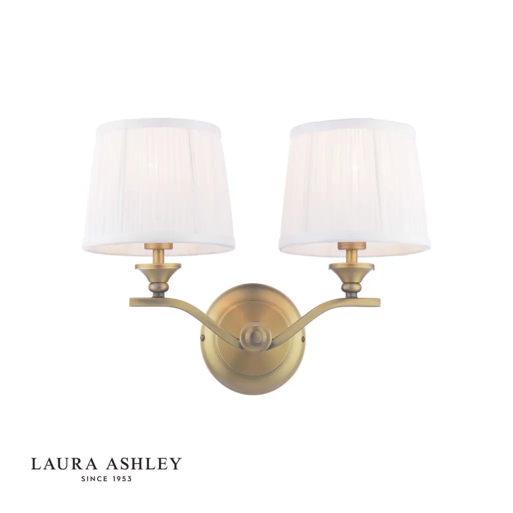 Hemsley 2 Light Antique Brass Wall Light