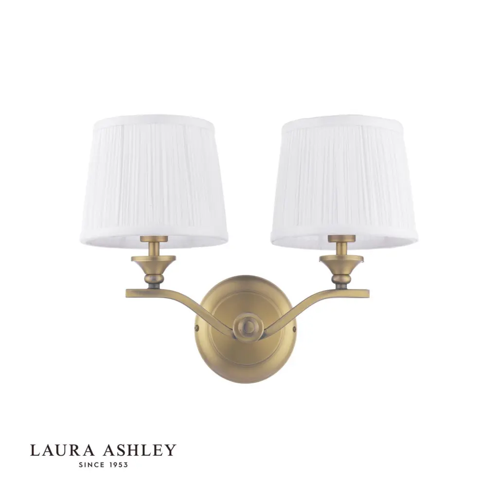 Hemsley 2 Light Antique Brass Wall Light
