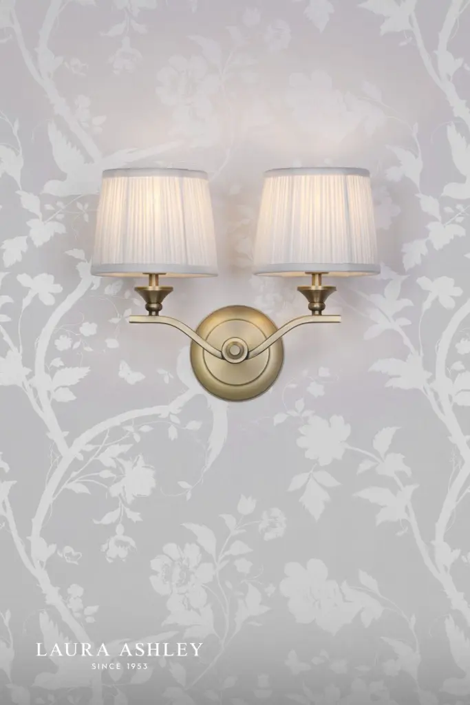 Hemsley 2 Light Antique Brass Wall Light
