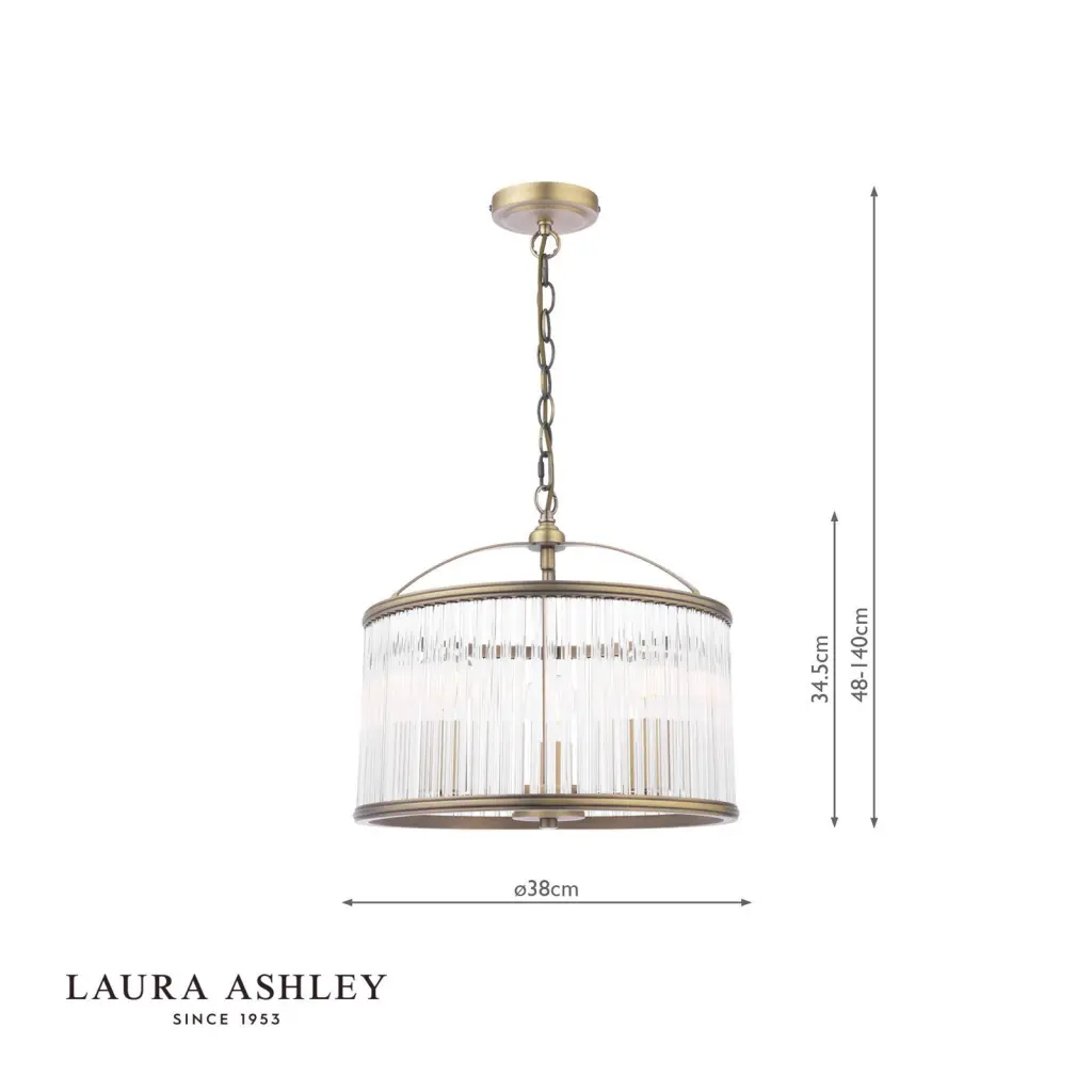 Sutton 3 Light Anique Brass Pendant