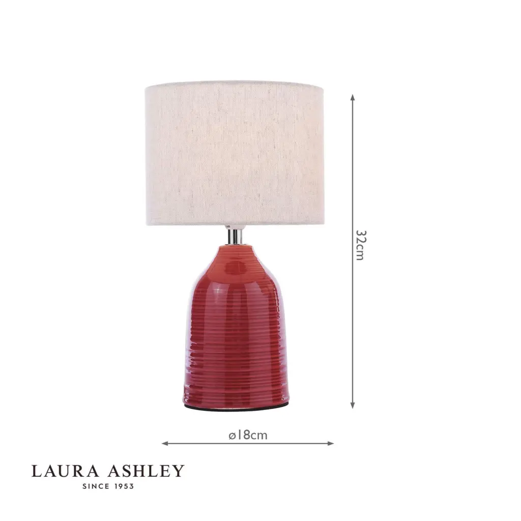 Penny Twin Pack Red Ceramic Table Lamp C/W Shades