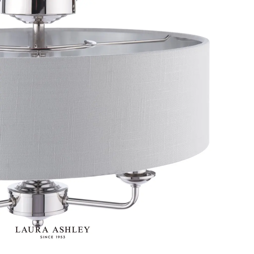 Sorrento Polished Nickel Semi Flush Light C/W Silver Shade
