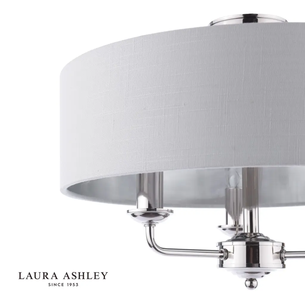 Sorrento Polished Nickel Semi Flush Light C/W Silver Shade