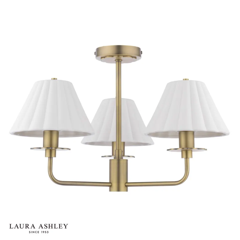 Mixbury 3 Light Semi Flush in Antique Brass