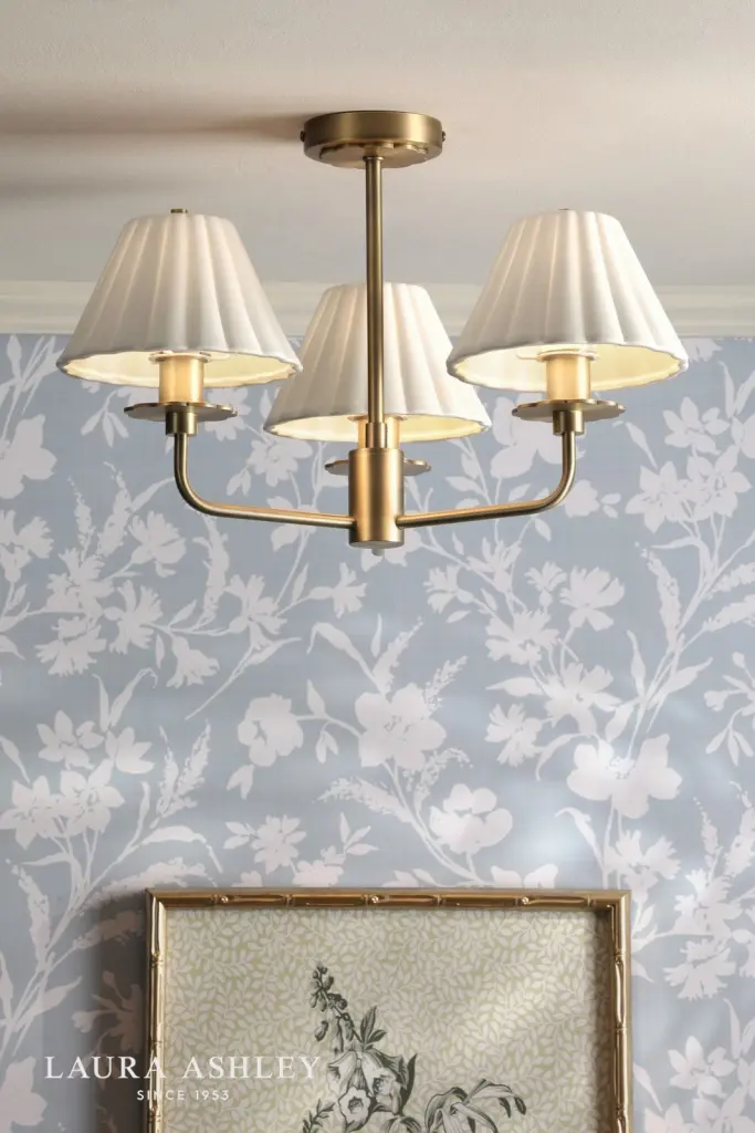 Mixbury 3 Light Semi Flush in Antique Brass