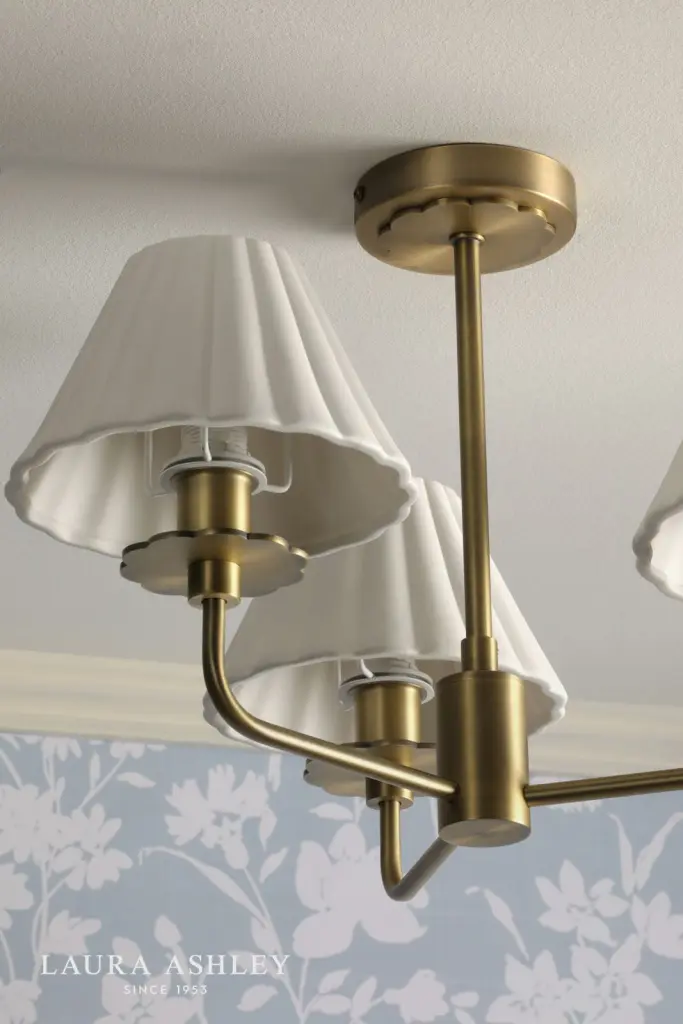 Mixbury 3 Light Semi Flush in Antique Brass
