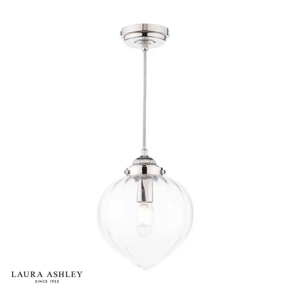 Whitham Polished Nickel & Glass Single Pendant