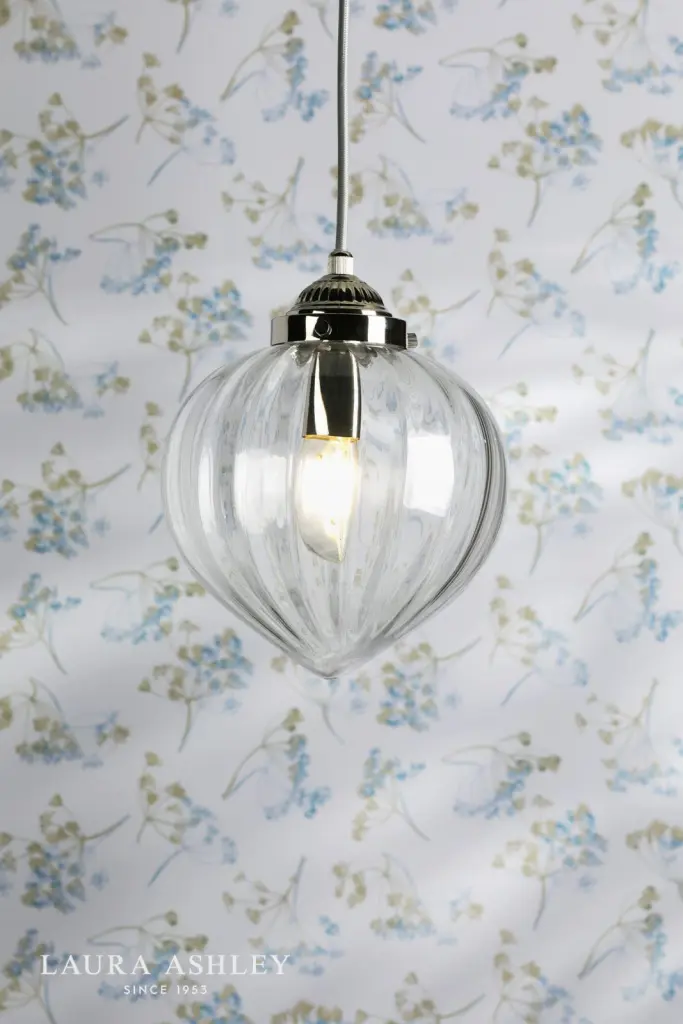 Whitham Polished Nickel & Glass Single Pendant