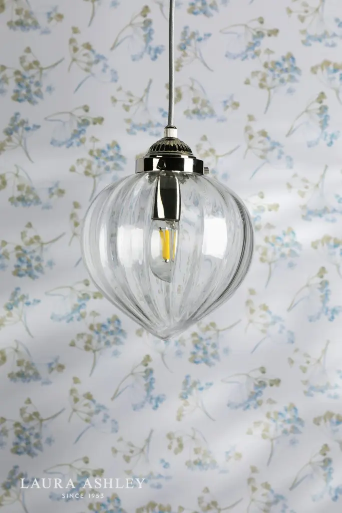 Whitham Polished Nickel & Glass Single Pendant