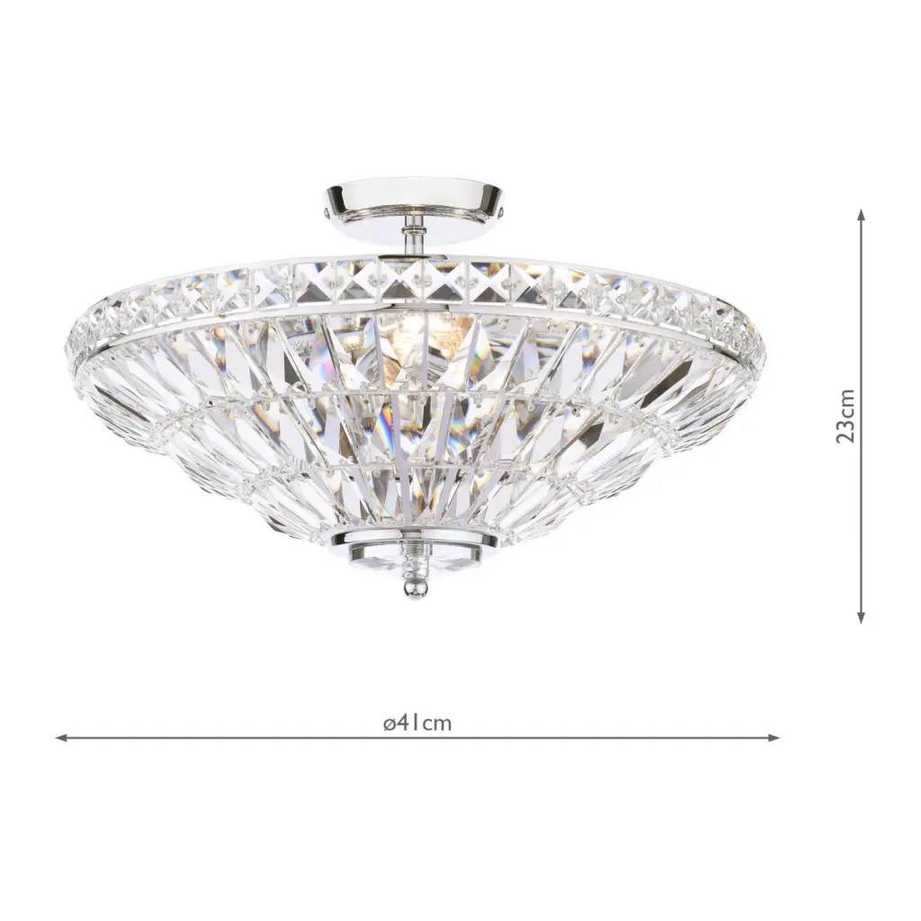Vienna 3 Light Polished Chrome Semi Flush