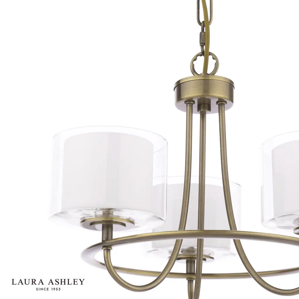 Southwell 3 Light Pendant in Antique Brass & Opal Glass