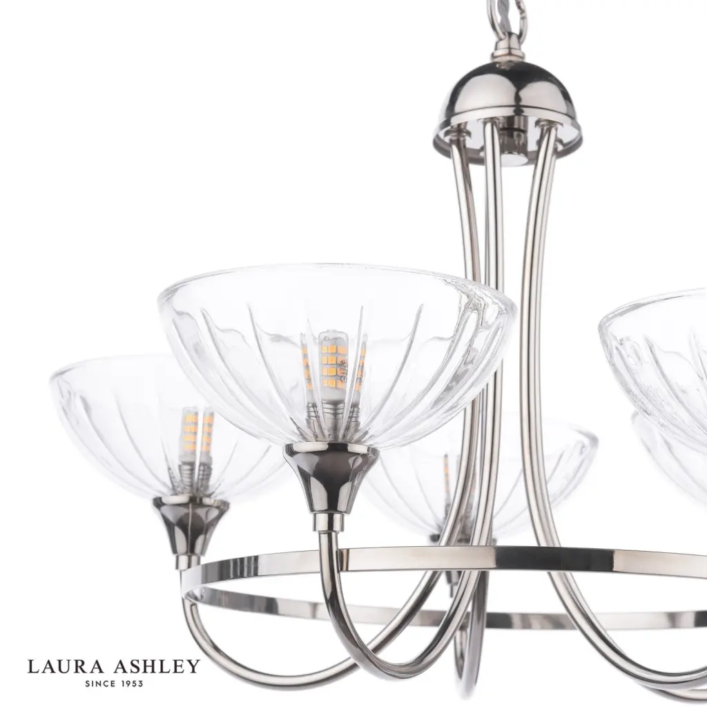 Wellham 5 Light Polished Nickel Pendant