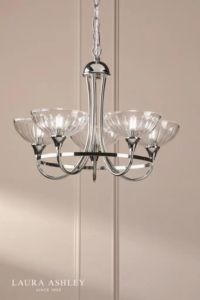 Wellham 5 Light Polished Nickel Pendant