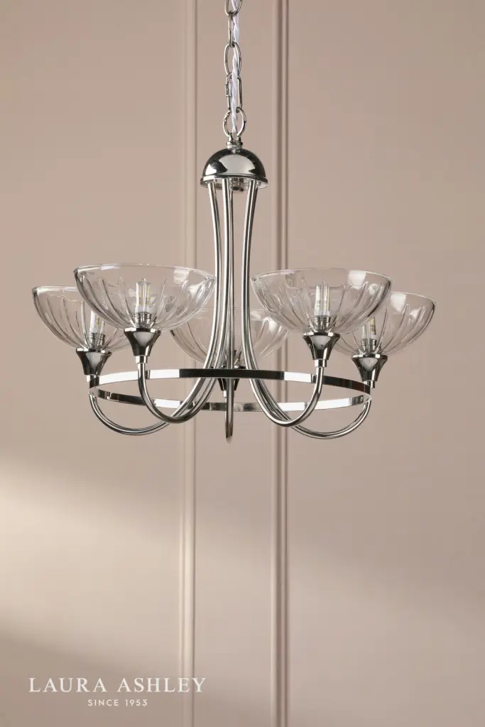 Wellham 5 Light Polished Nickel Pendant