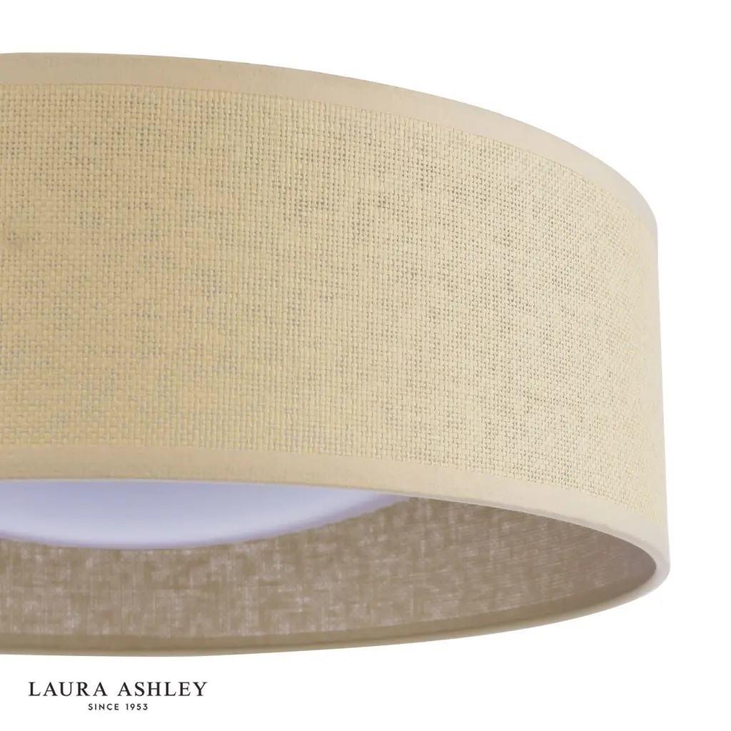 Buckenham 2 Light Flush Rattan Fitting with Diffuser