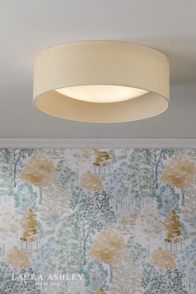 Buckenham 2 Light Flush Rattan Fitting with Diffuser