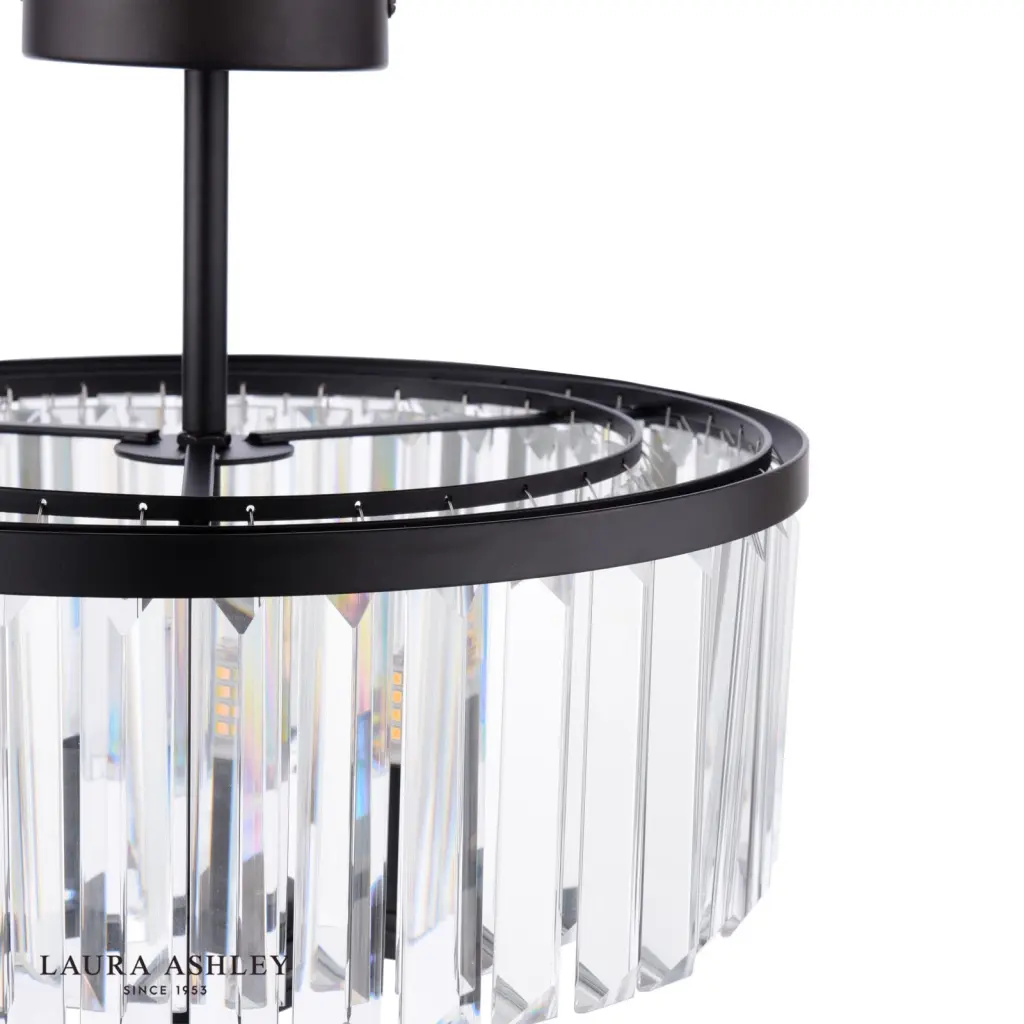 Elkwood 3 Light Semi Flush Fitting in Black