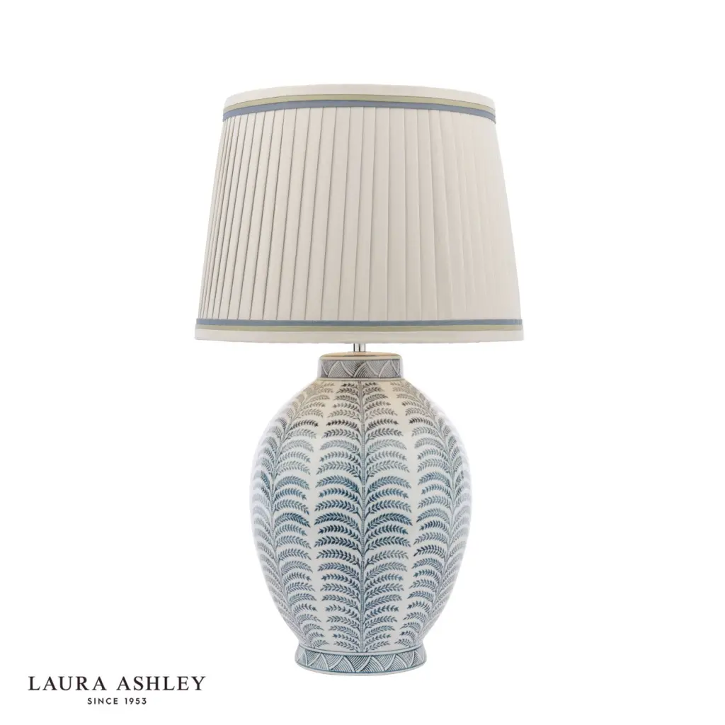 Stannard Blue Ceramic Table Lamp C/W Shade
