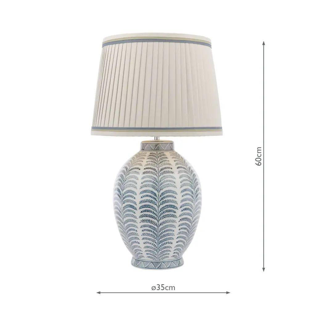 Stannard Blue Ceramic Table Lamp C/W Shade