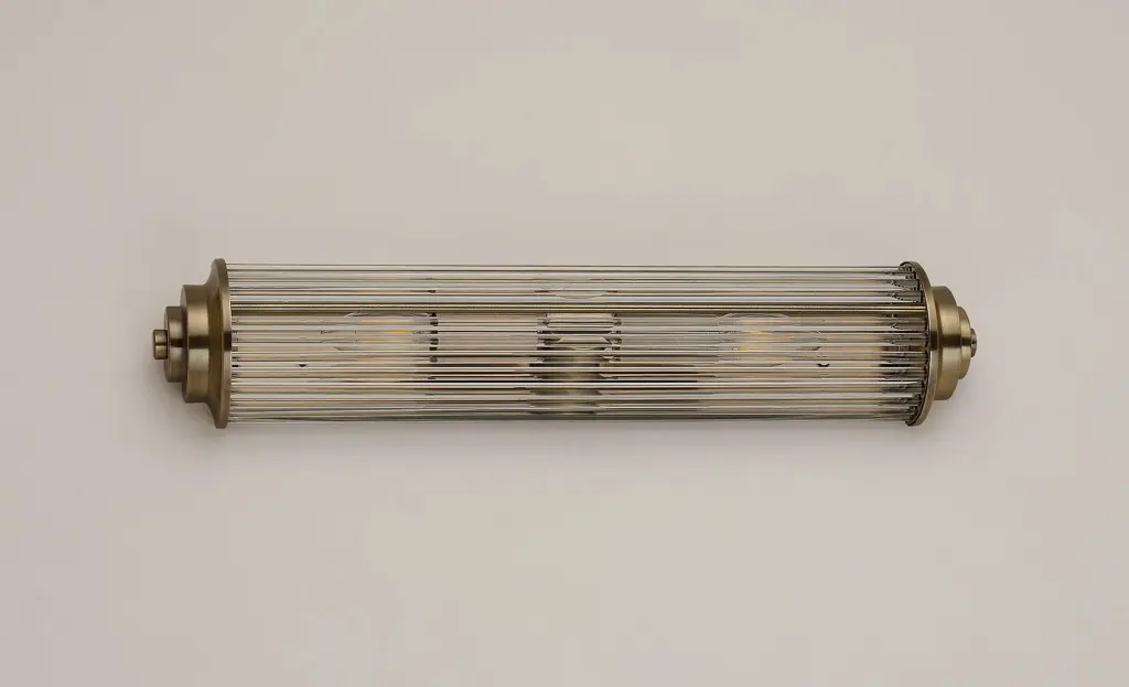 Appeal Large Flush Wall Light in Antique Brass IP44