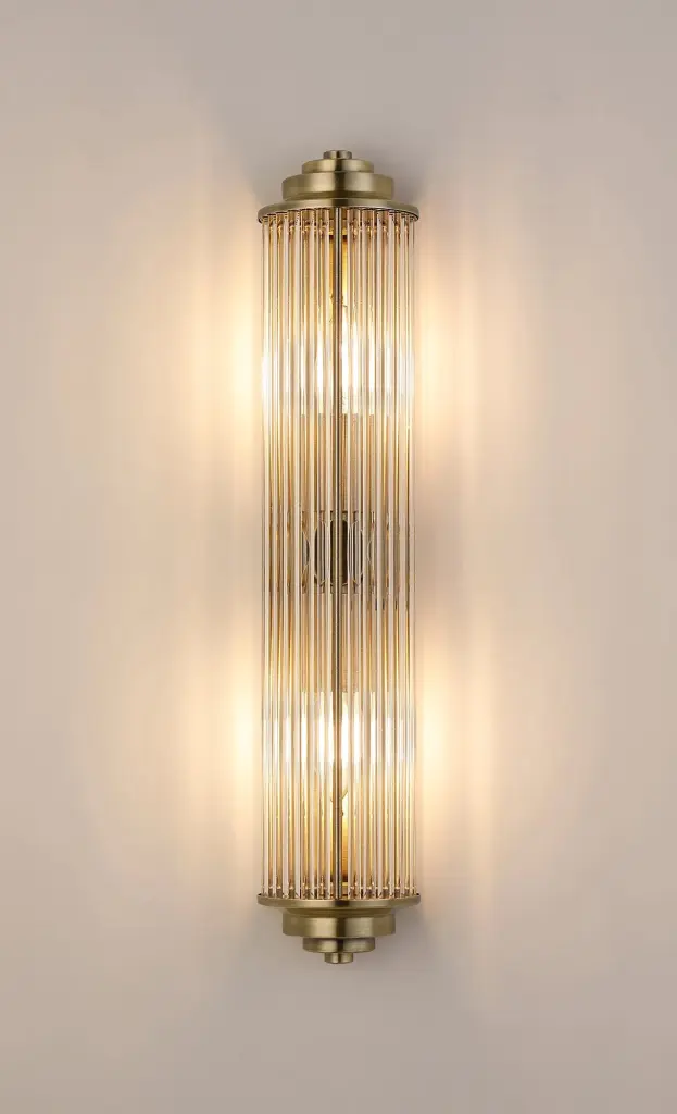 Appeal Large Flush Wall Light in Antique Brass IP44