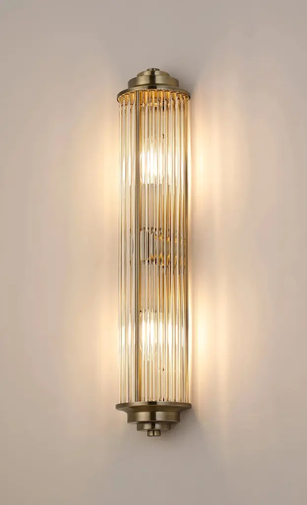 Appeal Large Flush Wall Light in Antique Brass IP44