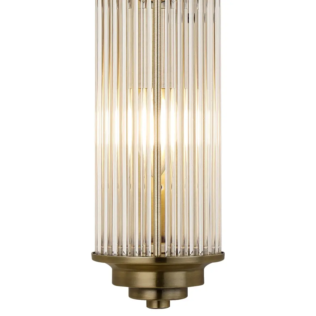 Appeal Large Flush Wall Light in Antique Brass IP44