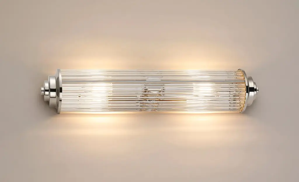 Appeal Large Flush Wall Light in Polished Nickel IP44