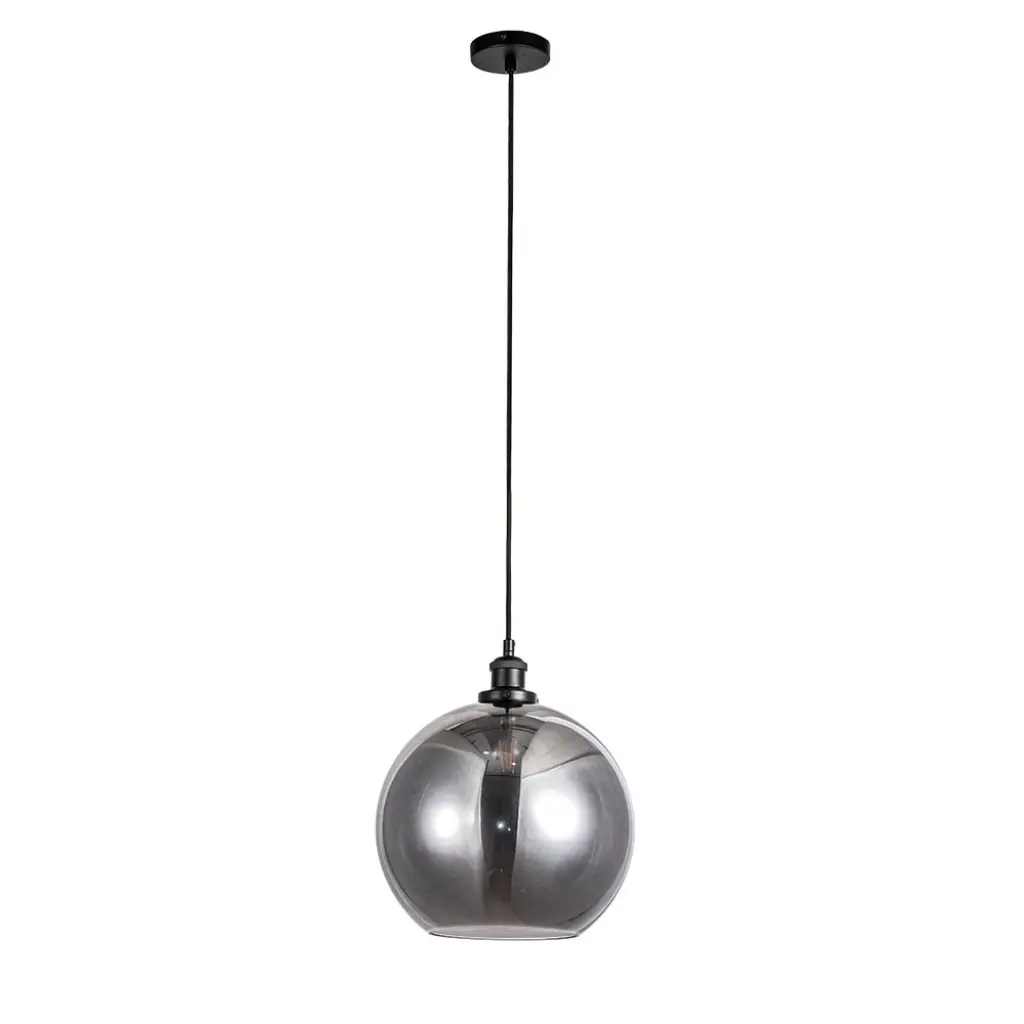 Lewis Medium Glass Ball Pendant Matt Black